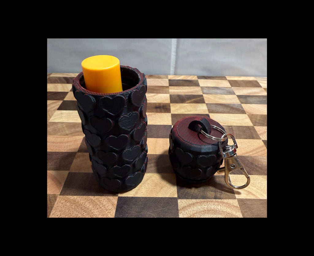 Heart Chapstick Keychain Holder