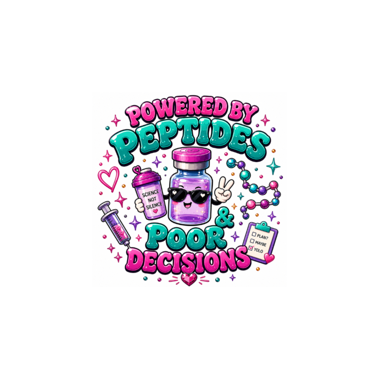 Powered By Peptides Sticker
