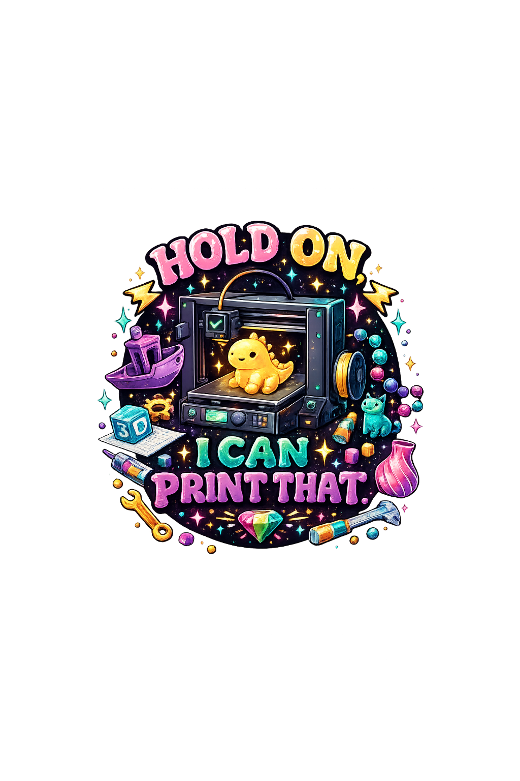 Hold on I can Print That Sticker