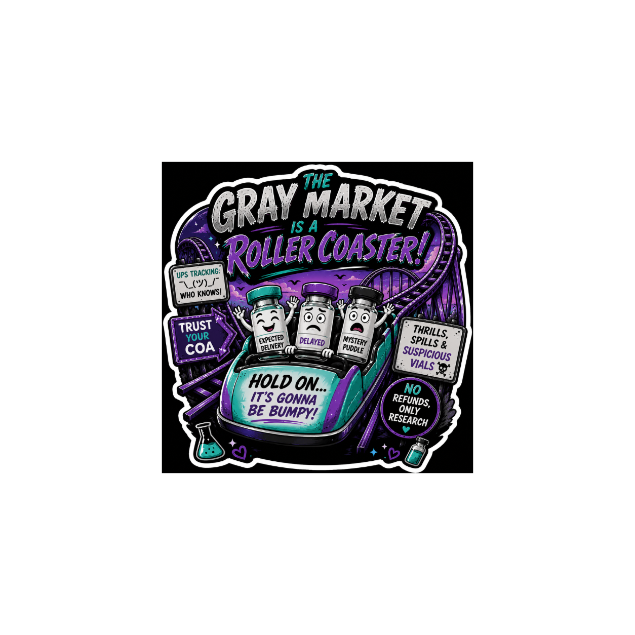 Gray Market Roller Coaster Sticker